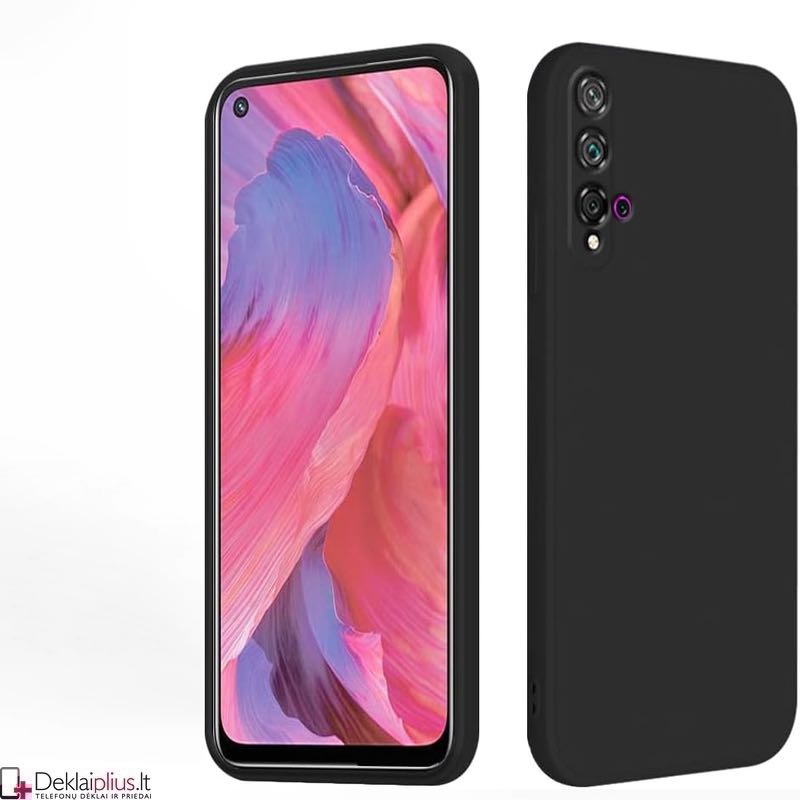 Liquid Air silikoninis juodas dėklas - su kameros apsauga (Huawei Honor 20/Nova 5T) Liquid Air silikoninis juodas dėklas - su kameros apsauga (Huawei Honor 20/Nova 5T)